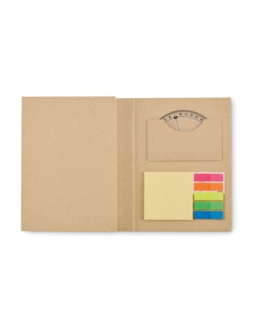 Set de papeterie personnalisé avec bloc-notes CENOTE Matières : papier recyclé Couleurs : beige goodies publicitaire événementie