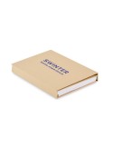 Set de papeterie personnalisé avec bloc-notes CENOTE Matières : papier recyclé Couleurs : beige impression haute définition