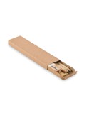 Set d'écriture  personnalisé en boîte en papier STOX Matières : bois Couleurs : beige cadeau entreprise pas cher