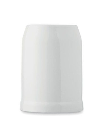 Chope de bière personnalisée 500 ml pas cher SUBLIER Matières : grès Couleurs : blanc 2