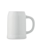 Chope de bière personnalisée 500 ml pas cher SUBLIER Matières : grès Couleurs : blanc cadeau entreprise pas cher