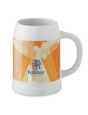 Chope de bière personnalisée 500 ml pas cher SUBLIER Matières : grès Couleurs : blanc goodies publicitaire événementiel
