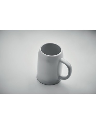 Chope de bière personnalisée 500 ml pas cher SUBLIER Matières : grès Couleurs : blanc impression haute définition