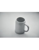 Chope de bière personnalisée 500 ml pas cher SUBLIER Matières : grès Couleurs : blanc impression haute définition