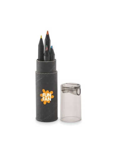 6 crayons de couleur personnalisables NEGRO Matières : papier Couleurs : noir cadeau entreprise pas cher