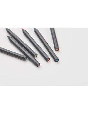 6 crayons de couleur personnalisables NEGRO Matières : papier Couleurs : noir goodies publicitaire événementiel