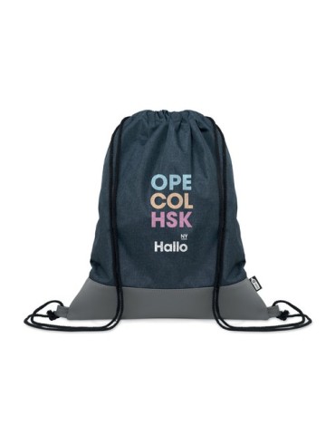 Sac à cordon personnalisable en PU RPET 2 tons LIBAG Matières : PET recyclé Couleurs : bleu marine livraison express 24h 48h