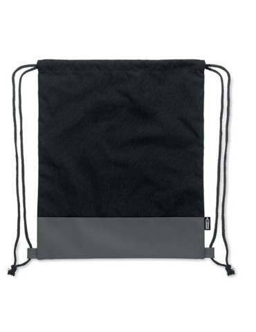 Sac à cordon personnalisable en PU RPET 2 tons LIBAG Matières : PET recyclé Couleurs : noir goodies publicitaire événementiel