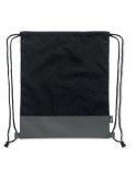 Sac à cordon personnalisable en PU RPET 2 tons LIBAG Matières : PET recyclé Couleurs : noir goodies publicitaire événementiel