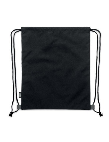 Sac à cordon personnalisable en PU RPET 2 tons LIBAG Matières : PET recyclé Couleurs : noir marquage laser ultra précis