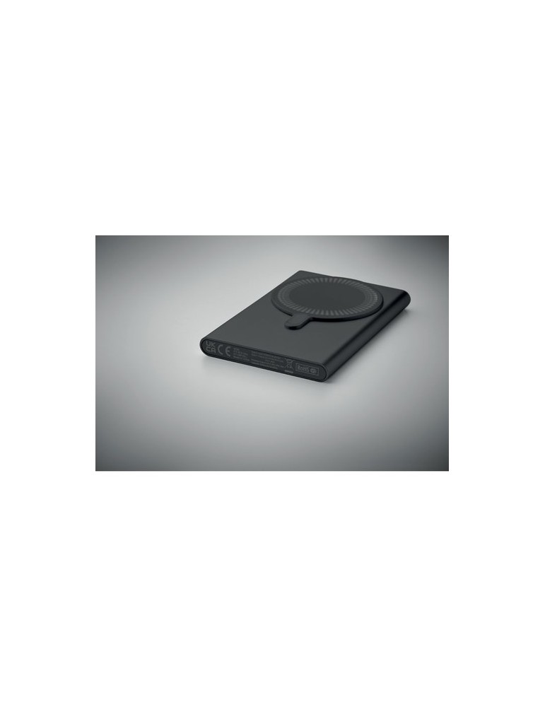 Chargeur sans fil personnalisable powerbank PAWTT Matières : aluminium recyclé  Couleurs : noir goodies publicitaire durable