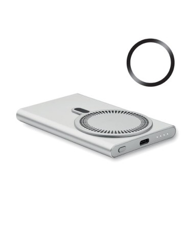 Chargeur sans fil personnalisable powerbank PAWTT Matières : aluminium recyclé  Couleurs : argenté mat goodies publicitaire évén