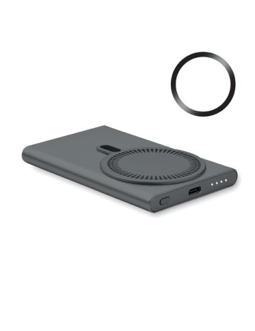 Chargeur sans fil personnalisable powerbank PAWTT Matières : aluminium recyclé  Couleurs : titane personnalisable avec votre log