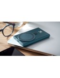 Chargeur sans fil personnalisable powerbank PAWTT Matières : aluminium recyclé  Couleurs : bleu marquage couleur éclatante