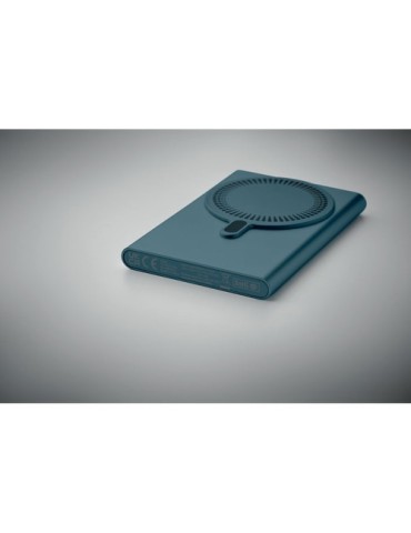Chargeur sans fil personnalisable powerbank PAWTT Matières : aluminium recyclé  Couleurs : bleu goodies personnalisé en stock
