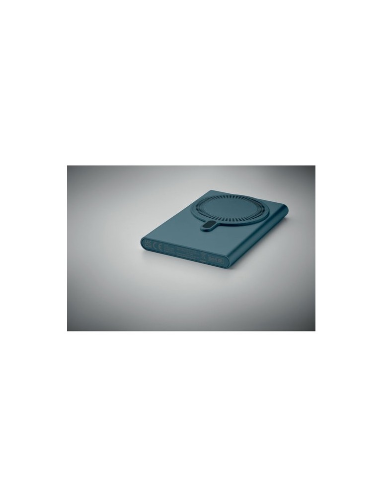 Chargeur sans fil personnalisable powerbank PAWTT Matières : aluminium recyclé  Couleurs : bleu goodies personnalisé en stock