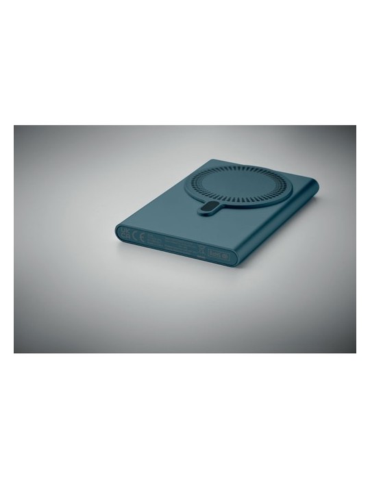 Chargeur sans fil personnalisable powerbank PAWTT Matières : aluminium recyclé  Couleurs : bleu goodies personnalisé en stock