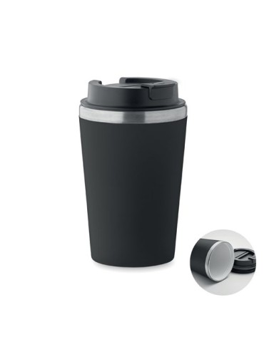 Gobelet en céramique personnalisé 350 ml BLERM Couleurs : noir Matières : acier inoxydable recyclé cadeau entreprise pas cher