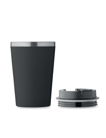 Gobelet en céramique personnalisé 350 ml BLERM Couleurs : noir Matières : acier inoxydable recyclé cadeau collaborateur premium