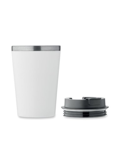 Gobelet en céramique personnalisé 350 ml BLERM Couleurs : blanc Matières : acier inoxydable recyclé goodies entreprise design