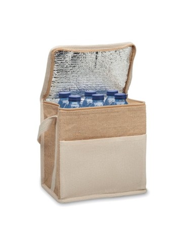 Sac isotherme personnalisé en toile et jute 3L - LONA Matières : jute Couleurs : beige 2