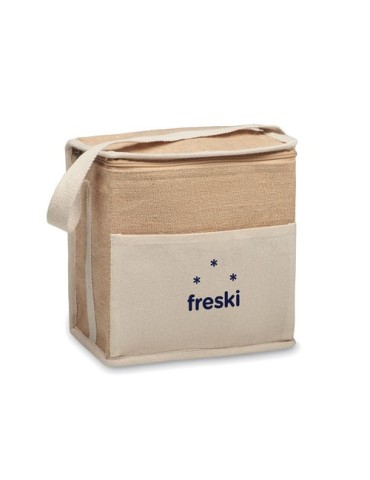 Sac isotherme personnalisé en toile et jute 3L - LONA Matières : jute Couleurs : beige marquage laser ultra précis