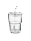 Gobelet en verre personnalisé avec paille 400ml - SIP Matières : verre Couleurs : transparent