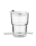 Gobelet en verre personnalisé avec paille 400ml - SIP Matières : verre Couleurs : transparent cadeau entreprise pas cher