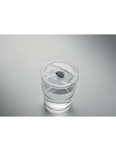 Gobelet en verre personnalisé avec paille 400ml - SIP Matières : verre Couleurs : transparent goodies publicitaire événementiel