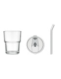 Gobelet en verre personnalisé avec paille 400ml - SIP Matières : verre Couleurs : transparent impression haute définition