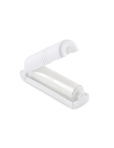 Rouleau adhésif réutilisable personnalisable CROLL Matières : polypropylène (PP) Couleurs : blanc marquage laser ultra précis