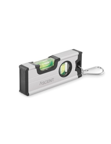 Mini niveau magnétique en alu personnalisable MAGNEL Matières : aluminium Couleurs : argenté goodies publicitaire événementiel