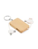 Porte-clés personnalisé et câble de charge  BUPOW Matières : bambou Couleurs : bois