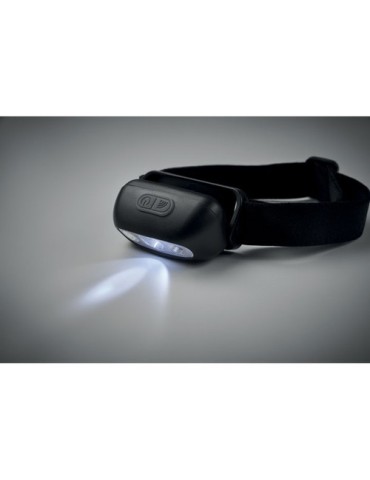 Lampe frontale LED rechargeable personnalisable ELYDEE Matières : ABS Couleurs : noir objet promotionnel éco-responsable