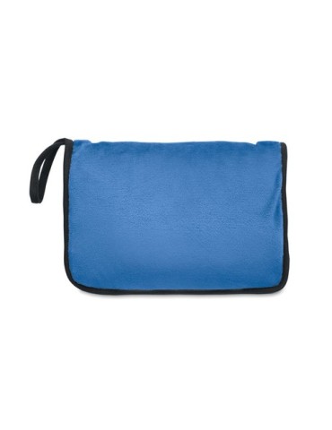 Couvertures de voyage 2 en 1 personnalisables et confortables COZY Matières : PET Couleurs : bleu marquage laser ultra précis