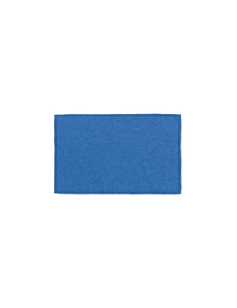 Couvertures de voyage 2 en 1 personnalisables et confortables COZY Matières : PET Couleurs : bleu objet promotionnel éco-respons