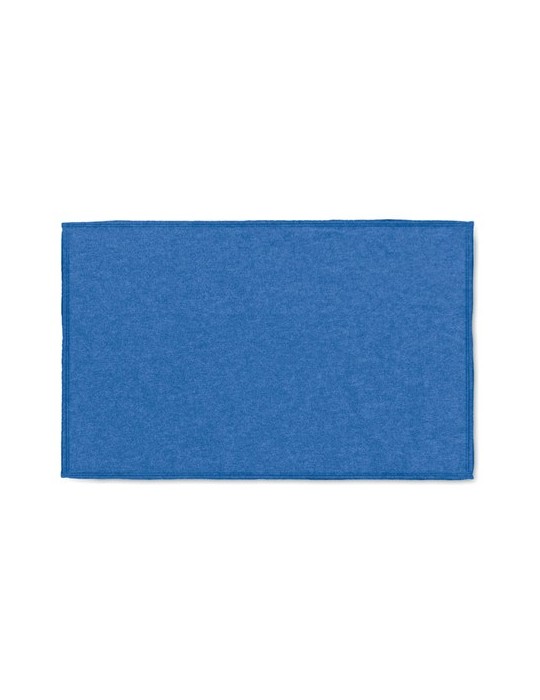 Couvertures de voyage 2 en 1 personnalisables et confortables COZY Matières : PET Couleurs : bleu objet promotionnel éco-respons