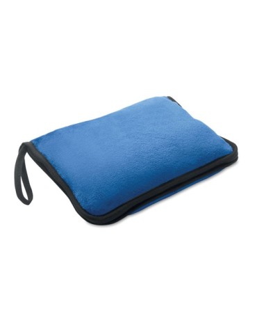Couvertures de voyage 2 en 1 personnalisables et confortables COZY Matières : PET Couleurs : bleu accessoire événementiel unique