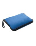 Couvertures de voyage 2 en 1 personnalisables et confortables COZY Matières : PET Couleurs : bleu accessoire événementiel unique