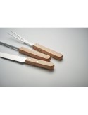 Ustensiles de BBQ personnalisables en acier inox - TOOLDERA Matières : acier inoxydable Couleurs : bois marquage laser ultra pré
