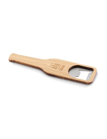 Décapsuleur personnalisable en bambou BUPER Matières : acier inoxydable Couleurs : bois marquage laser ultra précis