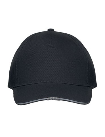 Casquette LED en coton 5 pans personnalisable LUZCAP Matières : coton Couleurs : noir goodies publicitaire événementiel
