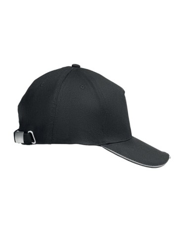 Casquette LED en coton 5 pans personnalisable LUZCAP Matières : coton Couleurs : noir impression haute définition
