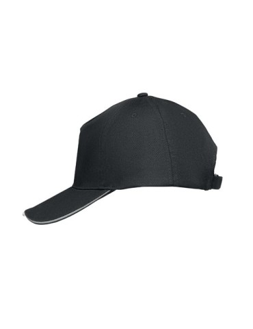 Casquette LED en coton 5 pans personnalisable LUZCAP Matières : coton Couleurs : noir marquage laser ultra précis