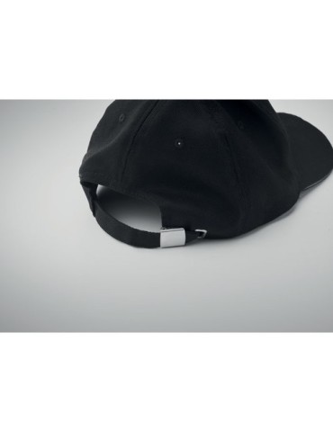 Casquette LED en coton 5 pans personnalisable LUZCAP Matières : coton Couleurs : noir personnalisation rapide en France
