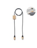 Câble de chargement personnalisable 60W  CABOO Matières : bambou Couleurs : bois