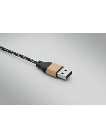 Câble de chargement personnalisable 60W  CABOO Matières : bambou Couleurs : bois 2