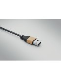 Câble de chargement personnalisable 60W  CABOO Matières : bambou Couleurs : bois personnalisable avec votre logo