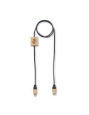 Câble de chargement personnalisable 60W  CABOO Matières : bambou Couleurs : bois cadeau entreprise pas cher