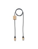 Câble de chargement personnalisable 60W  CABOO Matières : bambou Couleurs : bois impression haute définition
